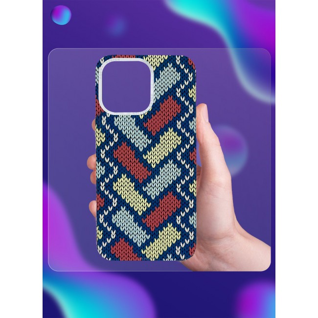 CATANES Ultra-Slim Woven Pattern Case Cover for iPhone 14 Pro Max Lightweight Protective Back Case - Multi