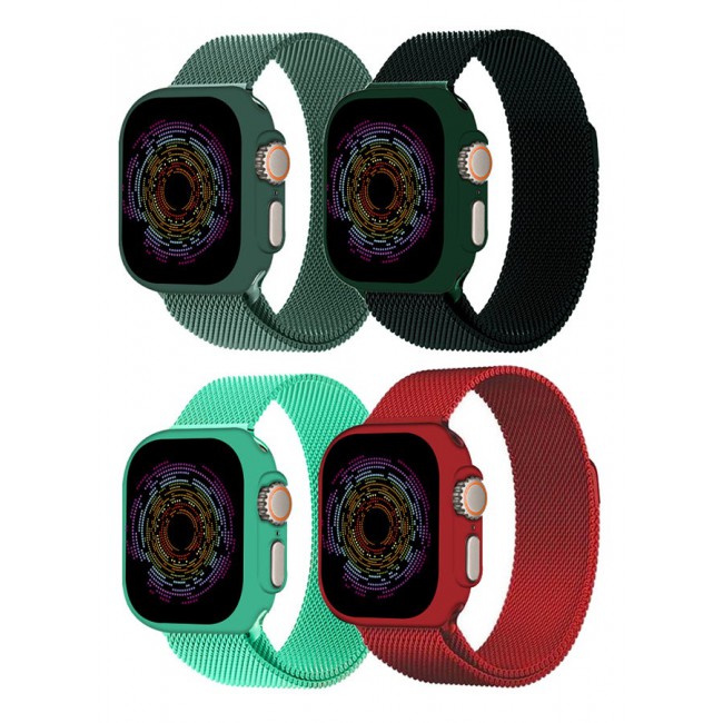 CATANES 4 Pack Stainless Steel Milanese Loop Compatible with Apple Watch Band 42mm 44mm 45mm 49mm men and women Mesh Loop Magnetic Clasp Replacement for iWatch Bands Ultra2/Ultra/Series 9 8 7 SE 6 5 4 3 2 1
