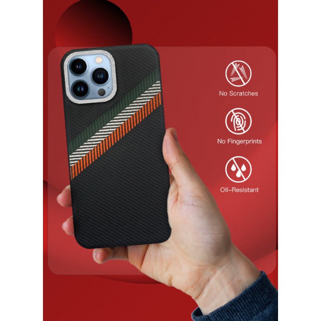 CATANES (for iPhone 13 Pro Max) Case Cover Carbon Fiber Pattern Phone Case Slim Shockproof Back Cover
