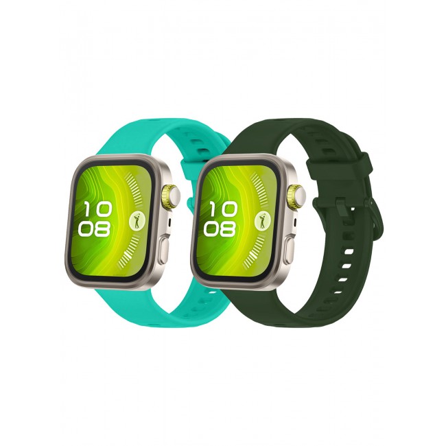 CATANES 2Packs Wristband for Huawei Watch Fit 3/Fit 4/Fit 4 Pro Bands, Silicone Bracelet Quick Release Arm Band, Replacement Smartwatch Band Quick Release Sport Straps - Green Aqua