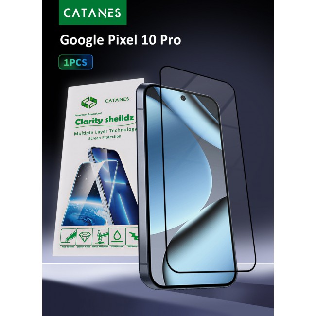CATANES 3D Tempered Glass Screen Protector for Google Pixel 10 Pro (6.3-Inch) – Full Coverage, Edge-to-Edge Protection, Scratch Resistant, Case Friendly Clear Screen Guard