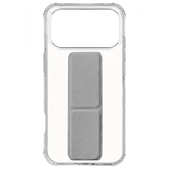 CATANES 2 Pack For iPhone 18 Pro Max Case Clear with Foldable Stand, Shockproof Protective Cover with Reinforced Corners, Transparent Bumper - Grey