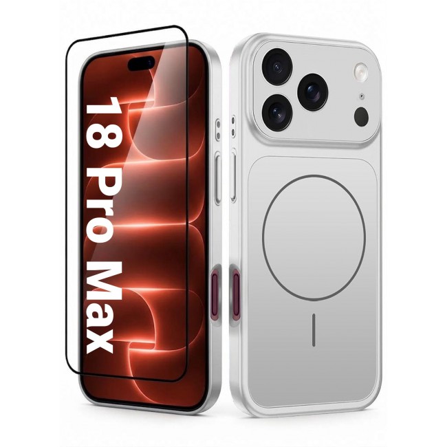 CATANES 2 Pack MagSafe Compatible Case for iPhone 18 Pro Max, Protective Bumper with Drop Protection & Lens Cover - Silver