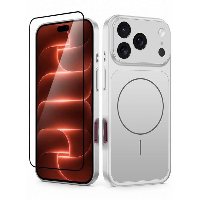 CATANES 2 Pack MagSafe Compatible Case for iPhone 18 Pro Max, Protective Bumper with Drop Protection & Lens Cover - Silver