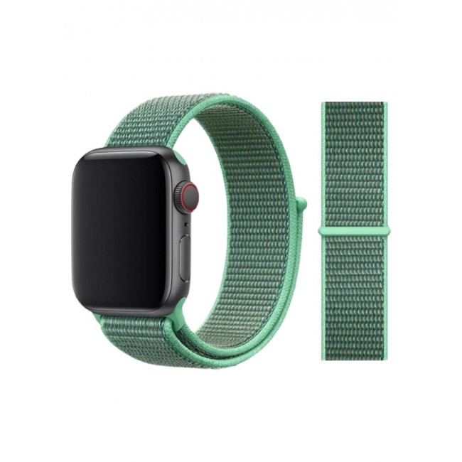 CATANES Nylon Sport Loop Band Compatible for Apple Watch 42mm (Series 10) 38mm 40mm 41mm Spearmint Green