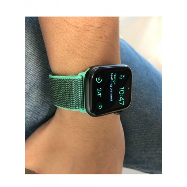 CATANES Nylon Sport Loop Band Compatible for Apple Watch 42mm (Series 10) 38mm 40mm 41mm Spearmint Green