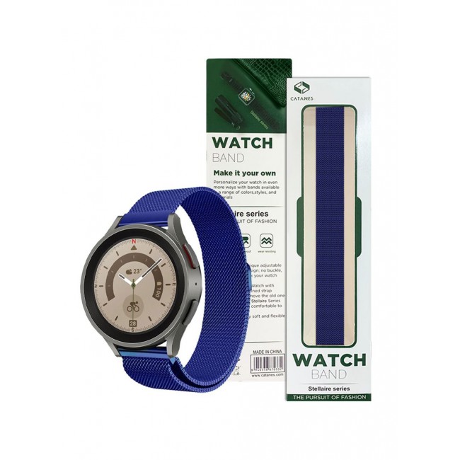 CATANES 20mm Milanese Stainless band for Samsung Galaxy Watch 7, 6, 6 Classic, 5, 5 Pro, 4, 4 Classic Dark Blue