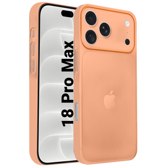 CATANES Air Skin Frosted Matte Case for iPhone 18 Pro Max with Camera Frame Protection - Stylish Ultra Slim Back Cover - Cosmic Orange