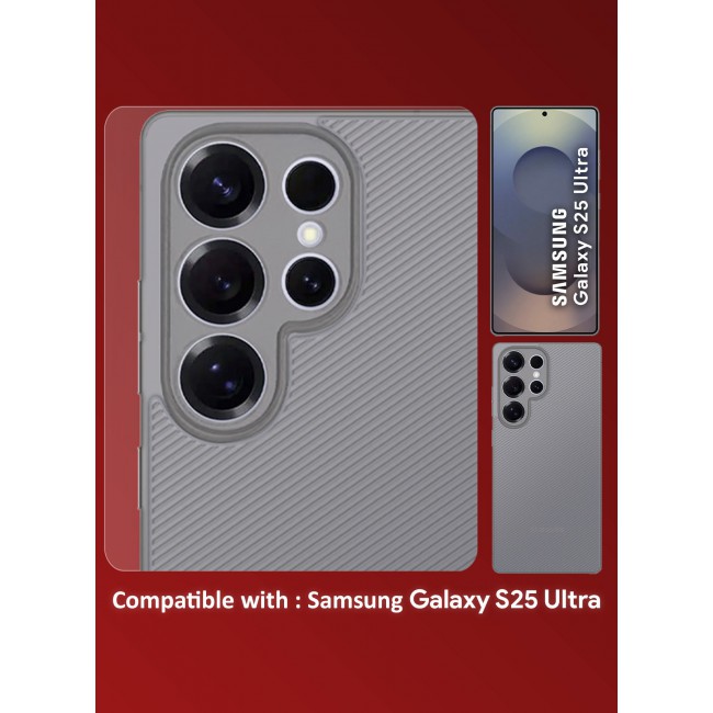 CATANES ( for Galaxy S25 Ultra ) Case Air Skin Line Design Back Cover Sturdy Durable Ultra-Thin Case Drop Protection Cover Clear - Dark Grey