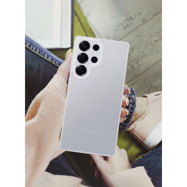 CATANES ( for Galaxy S25 Ultra )2Packs, Case Air Skin Line Design Back Cover Sturdy Durable Ultra-Thin Case Drop Protection Cover Clear with Shock Proof Screen Protector- White