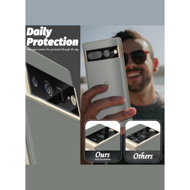 CATANES Camera Lens Protector for Google Pixel 7 Pro Back Camera Lens Screen Protector Film Anti-Scratch HD Tempered Glass Protector Black