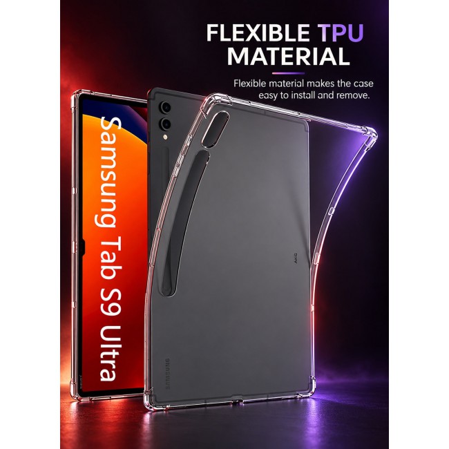 CATANES For Samsung Galaxy Tab S9 Ultra Transparent TPU Bumper Protective Case