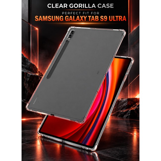 CATANES For Samsung Galaxy Tab S9 Ultra Transparent TPU Bumper Protective Case
