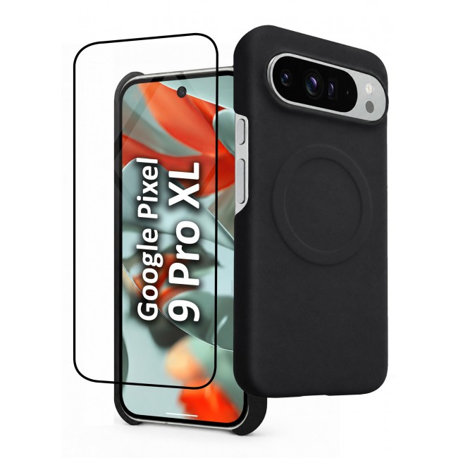 CATANES 2 Pack Premium Alcantara Case for Google Pixel 9 Pro XL Magnetic Shockproof Slim Cover - Black