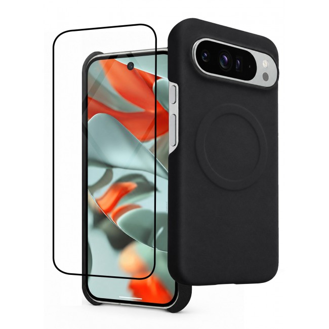 CATANES 2 Pack Premium Alcantara Case for Google Pixel 9 Pro XL Magnetic Shockproof Slim Cover - Black