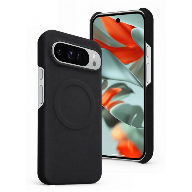 CATANES 2 Pack Premium Alcantara Case for Google Pixel 9 Pro XL Magnetic Shockproof Slim Cover - Black