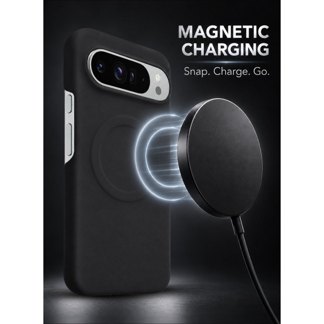 CATANES 2 Pack Premium Alcantara Case for Google Pixel 9 Pro XL Magnetic Shockproof Slim Cover - Black