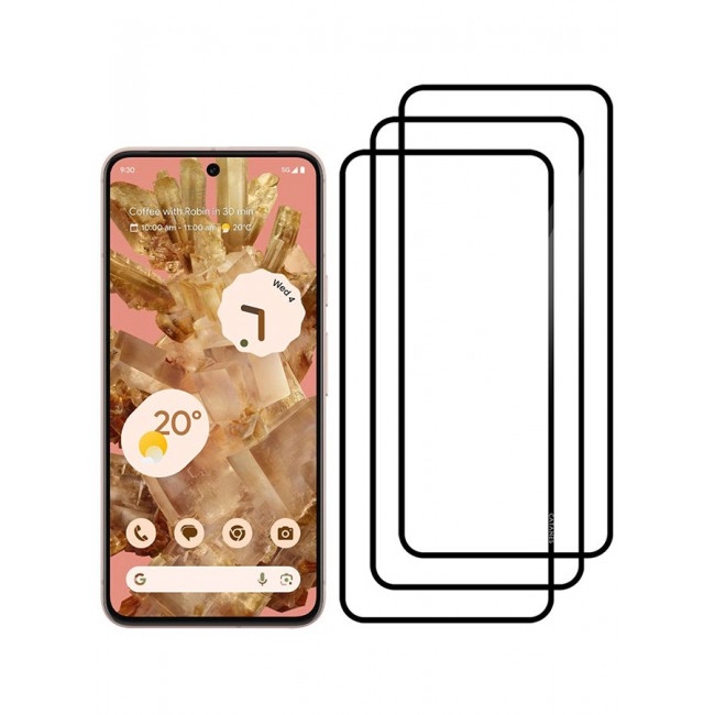 CATANES 3 Pack Of Google Pixel 8 Screen Protector 9H Tempered Glass Ultrasonic Fingerprint Unlock Case Friendly HD Clear Tempered Glass Screen Protector