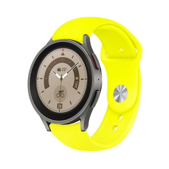 CATANES Samsung Galaxy Watch 5 Band Galaxy Watch 5 Pro Band Replacement Silicone Strap 20mm Smart Watch Wristband Compatible with Galaxy Watch5 (44mm/40mm) Galaxy Watch5 Pro (45mm) Bright Yellow