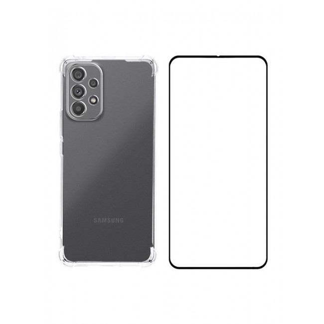 CATANES 2 Pack For Samsung Galaxy A73 Case and Screen Protector Ultra Thin TPU Gel Mobile Phone Flexible TPU Shockproof Anti-Scratch Bumper Transparent Cover