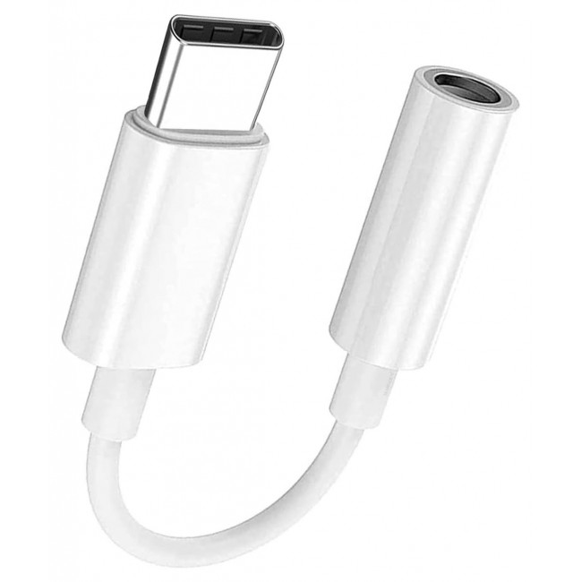 CATANES USB C to 3.5mm AUX Jack Adapter Type C to Headphone Jack Adapter - White