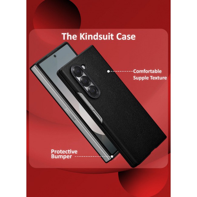 CATANES (for Samsung Galaxy Z Fold 6) Case Cover Kindsuit Leather Case Slim and sleek silhouette / Black