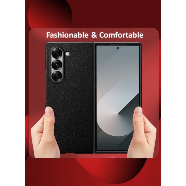 CATANES (for Samsung Galaxy Z Fold 6) Case Cover Kindsuit Leather Case Slim and sleek silhouette / Black