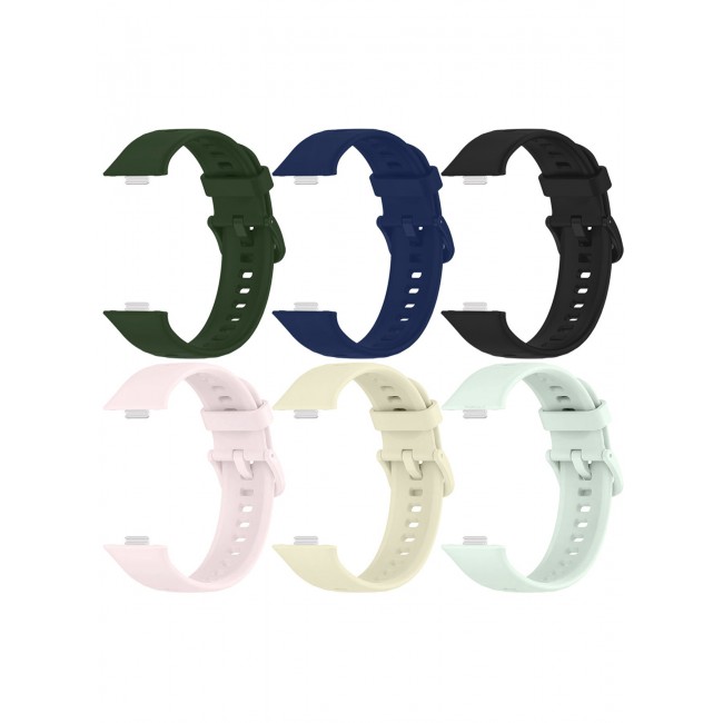 CATANES 6Packs Wristband for Huawei Watch Fit 3/Fit 4/Fit 4 Pro Bands, Silicone Bracelet Quick Release Arm Band, Replacement Smartwatch Band Quick Release Sport Straps - 6 Colours