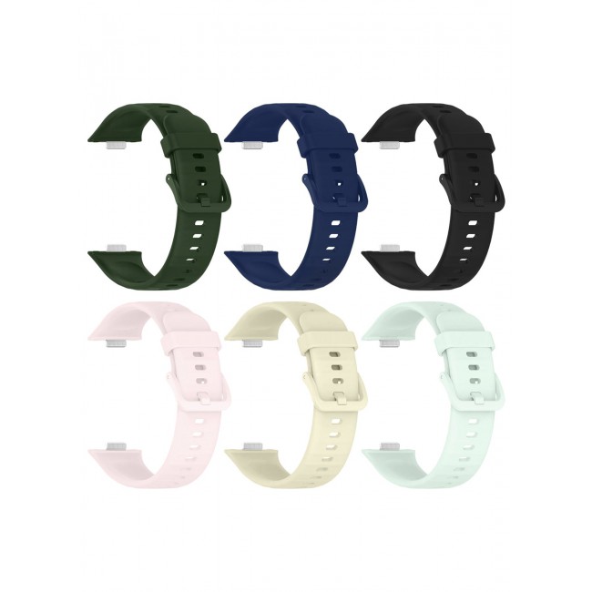 CATANES 6Packs Wristband for Huawei Watch Fit 3/Fit 4/Fit 4 Pro Bands, Silicone Bracelet Quick Release Arm Band, Replacement Smartwatch Band Quick Release Sport Straps - 6 Colours