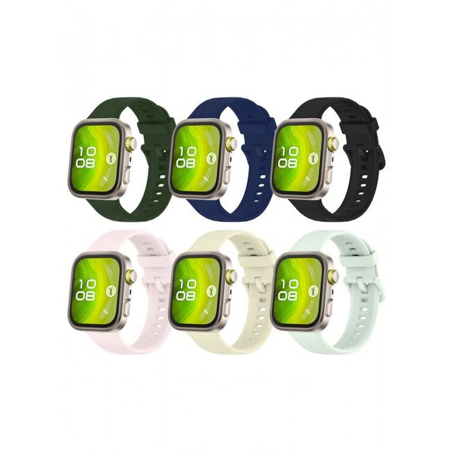 CATANES 6Packs Wristband for Huawei Watch Fit 3/Fit 4/Fit 4 Pro Bands, Silicone Bracelet Quick Release Arm Band, Replacement Smartwatch Band Quick Release Sport Straps - 6 Colours
