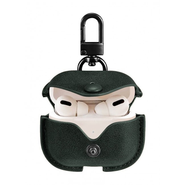 CATANES AirPods Pro 2 Case Leather Case Cover with Keychain Compatible with Apple AirPods Pro 2nd Generation 2022 Dark Green