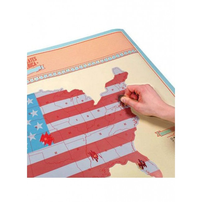 MARGOUN Scratch Off Map of The United Stated of America USA Travel Map Wall Poster