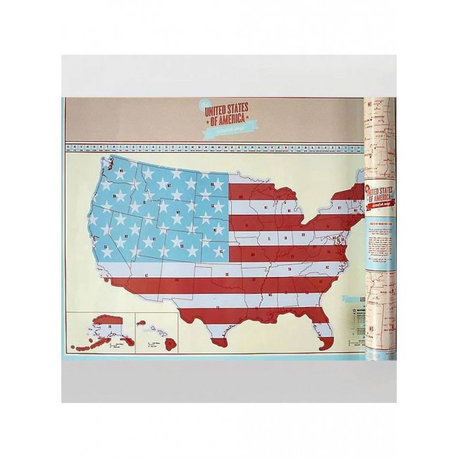 MARGOUN Scratch Off Map of The United Stated of America USA Travel Map Wall Poster