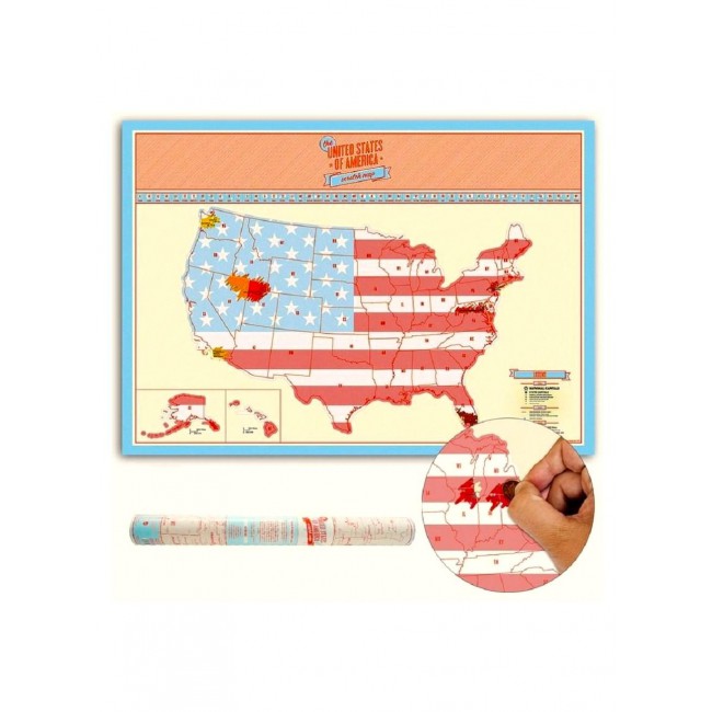 MARGOUN Scratch Off Map of The United Stated of America USA Travel Map Wall Poster