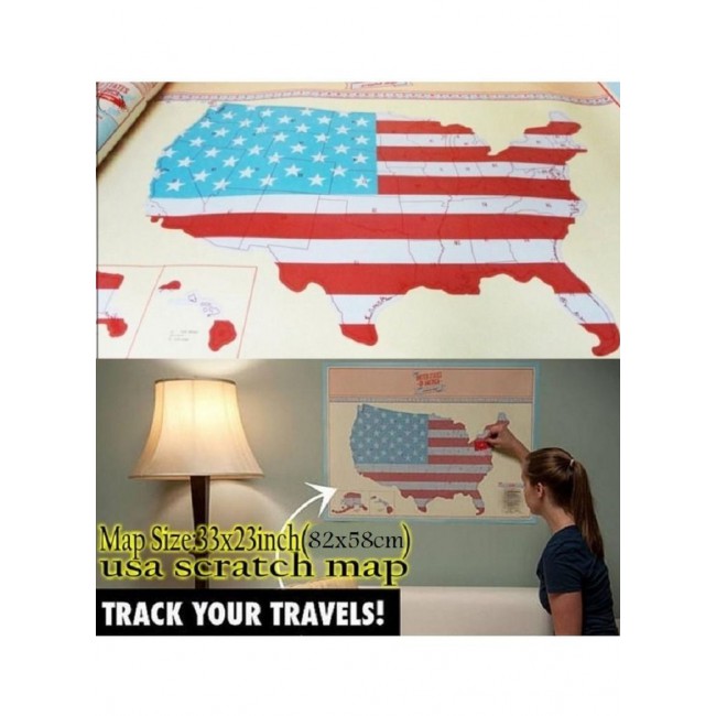 MARGOUN Scratch Off Map of The United Stated of America USA Travel Map Wall Poster