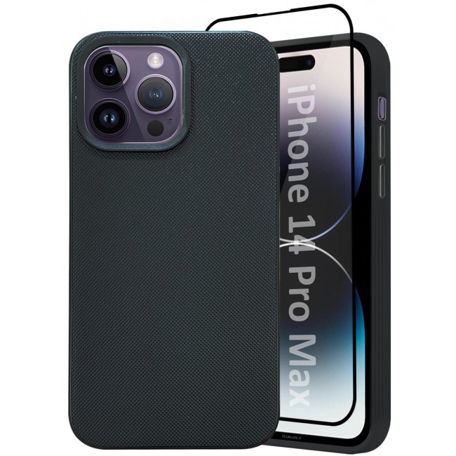 CATANES iPhone 14 Pro Max 2 Pack Vegan Leather Case, 1 Cover with 1 Screen Protector, Slim Fit, Raised Edges for Camera and Screen Protection