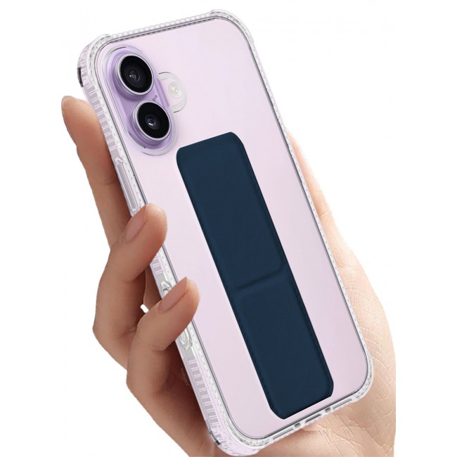 CATANES 2 Packs Finger Grip Clear Case Cover for iPhone 17- Kickstand Car Magnetic Holder Multi-function Protective Two-in-one Case with 3D Screen Protector - Dark Blue