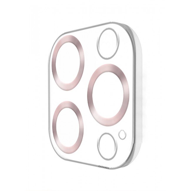 CATANES Camera Lens Protector for Apple iPhone 15 Pro Tempered Glass 9H Hardness Ultra HD Anti-Scratch Easy to Install Case Friendly Full Coverage Guard Rose Gold