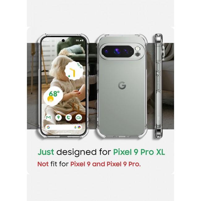 CATANES (for Google Pixel 9 Pro XL) 2 Packs TPU Case and Screen Protector Shockproof Soft TPU Bumper and Hard PC Back Case Anti-Scratch,Drop Protection,Slim Fit Gorilla Case Cover
