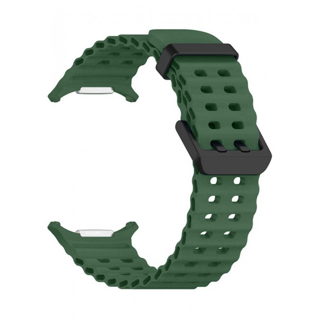 CATANES (for Samsung Galaxy Watch 7 Ultra 47mm) Silicone Band Soft Ocean Silicone Sport Strap Replacement Accessory Green