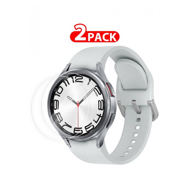 CATANES 2 Pack For Samsung Galaxy Watch6 Classic 43mm Screen Protector Waterproof Tempered Glass Screen Protector High-Definition Transparent Film Hydrophobic and Oleophobic Screen