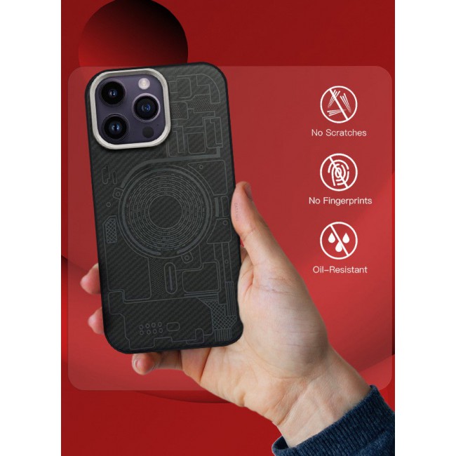 CATANES [for iPhone 14 Pro Max] Case Carbon Fiber Made Slim & Light Shockproof Phone Cover Grade Protection