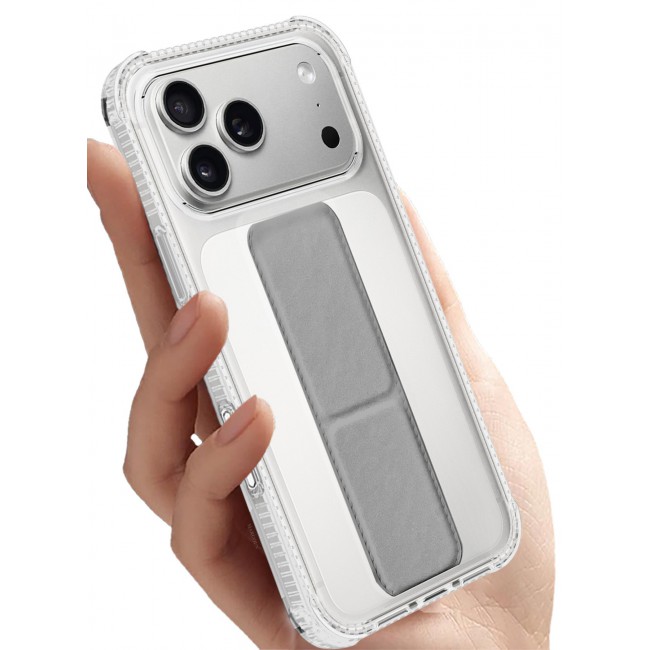 CATANES 2 Packs Finger Grip Clear Case Cover for iPhone 17 Pro Max - Kickstand Car Magnetic Holder Multi-function Protective Two-in-one Case with Privacy Screen Protector - Grey