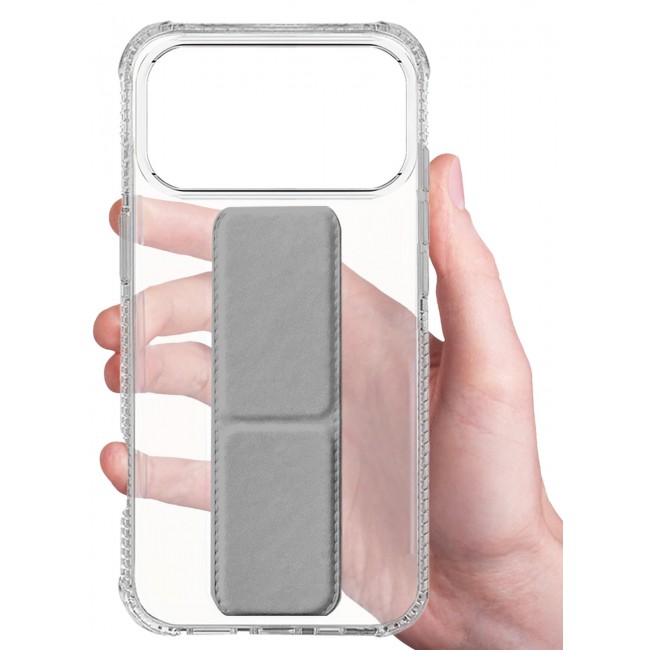 CATANES 2 Packs Finger Grip Clear Case Cover for iPhone 17 Pro Max - Kickstand Car Magnetic Holder Multi-function Protective Two-in-one Case with Privacy Screen Protector - Grey