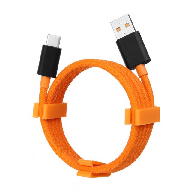 CATANES USB Type-C Cable Quick Charge 30W Nylon Braided Tangle-Free Charge and Sync Cable 100cm Orange/Black