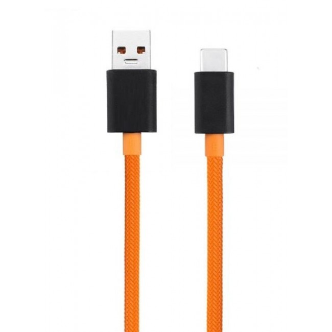 CATANES USB Type-C Cable Quick Charge 30W Nylon Braided Tangle-Free Charge and Sync Cable 100cm Orange/Black