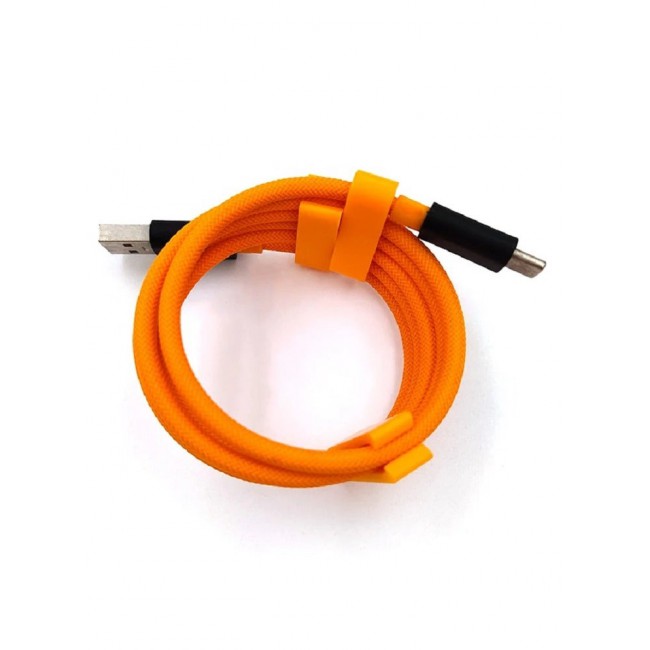 CATANES USB Type-C Cable Quick Charge 30W Nylon Braided Tangle-Free Charge and Sync Cable 100cm Orange/Black