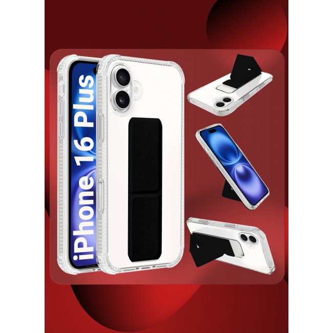 CATANES ( for iPhone 16 Plus ) Case with Phone Grip and Expanding Stand, Kickstand Fully Protective Cover with Phone Grip Holder
