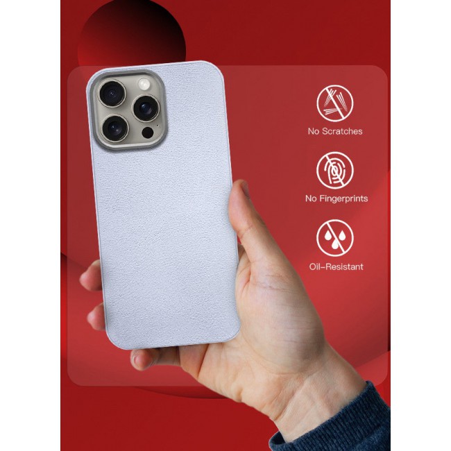 CATANES (for iPhone 15 Pro Max) Case Cover Leather Case with Lens Frame Shockproof Full Body Protective Cover Light Blue