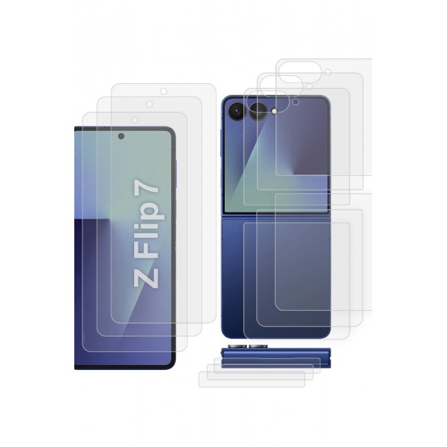 CATANES 3Packs Dual Guard Ceramic Screen Protector for Samsung Galaxy Z Flip 7 â€“ Full Inner & Outer Display PET Protection